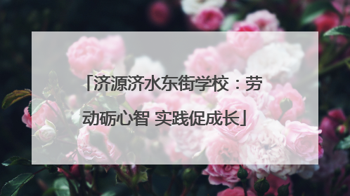 济源济水东街学校：劳动砺心智 实践促成长