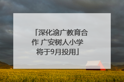 深化渝广教育合作 广安树人小学将于9月投用