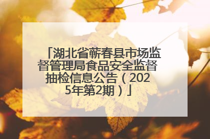 湖北省蕲春县市场监督管理局食品安全监督抽检信息公告（2025年第2期）