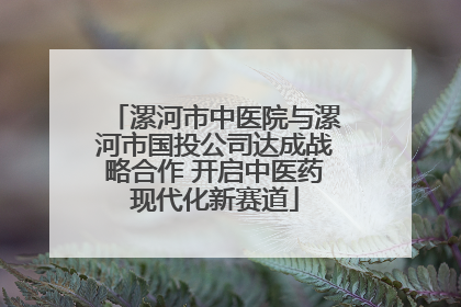 漯河市中医院与漯河市国投公司达成战略合作 开启中医药现代化新赛道