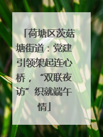 荷塘区茨菇塘街道：党建引领架起连心桥，“双联夜访”织就端午情