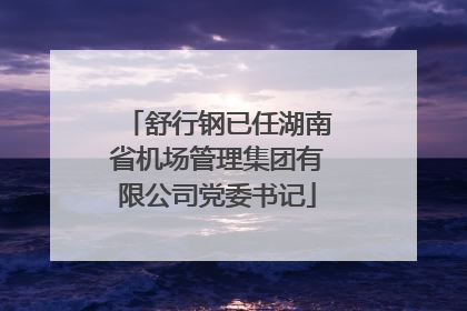 舒行钢已任湖南省机场管理集团有限公司党委书记