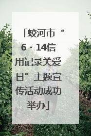 蛟河市“6・14信用记录关爱日”主题宣传活动成功举办