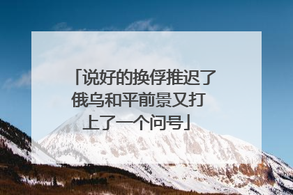 说好的换俘推迟了 俄乌和平前景又打上了一个问号