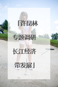 许昆林专题调研长江经济带发展