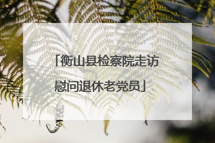 衡山县检察院走访慰问退休老党员