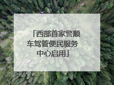 西部首家警顺车驾管便民服务中心启用
