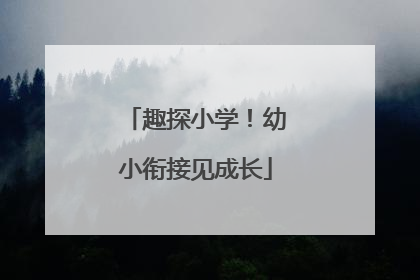 趣探小学！幼小衔接见成长