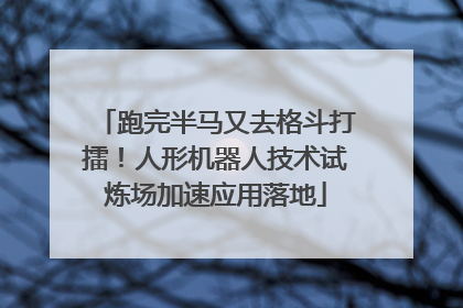 跑完半马又去格斗打擂！人形机器人技术试炼场加速应用落地