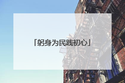 躬身为民践初心
