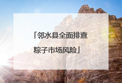 邻水县全面排查粽子市场风险