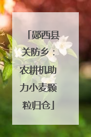 郧西县关防乡：农耕机助力小麦颗粒归仓