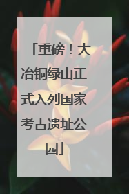 重磅！大冶铜绿山正式入列国家考古遗址公园