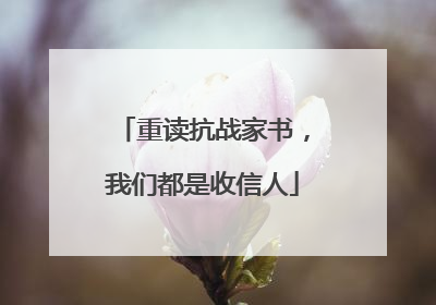 重读抗战家书，我们都是收信人