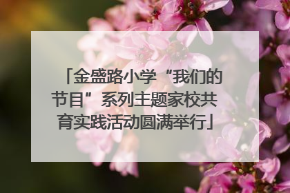 金盛路小学“我们的节目”系列主题家校共育实践活动圆满举行
