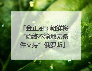 金正恩：朝鲜将“始终不渝地无条件支持”俄罗斯
