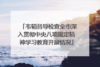 韦韬督导检查全市深入贯彻中央八项规定精神学习教育开展情况
