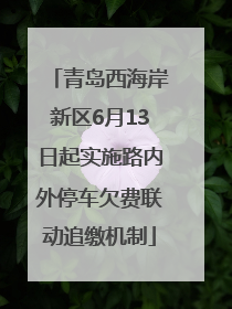 青岛西海岸新区6月13日起实施路内外停车欠费联动追缴机制