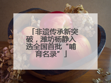非遗传承新突破，潍坊杨静入选全国首批“哺育名录”