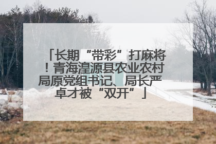 长期“带彩”打麻将！青海湟源县农业农村局原党组书记、局长严卓才被“双开”