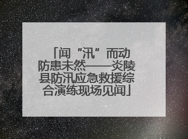 闻“汛”而动 防患未然——炎陵县防汛应急救援综合演练现场见闻