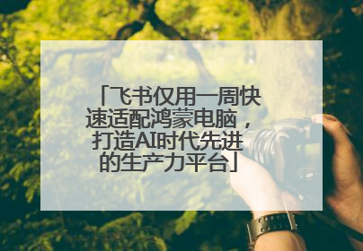 飞书仅用一周快速适配鸿蒙电脑，打造AI时代先进的生产力平台