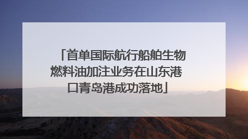 首单国际航行船舶生物燃料油加注业务在山东港口青岛港成功落地