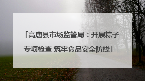 高唐县市场监管局：开展粽子专项检查 筑牢食品安全防线