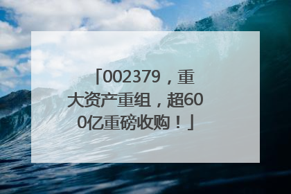 002379，重大资产重组，超600亿重磅收购！