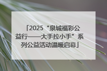 2025“泉城福彩公益行——大手拉小手”系列公益活动温暖启幕