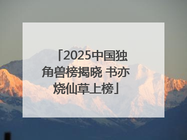 2025中国独角兽榜揭晓 书亦烧仙草上榜