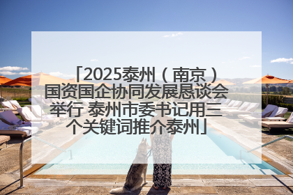 2025泰州（南京）国资国企协同发展恳谈会举行 泰州市委书记用三个关键词推介泰州