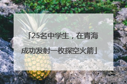 25名中学生，在青海成功发射一枚探空火箭