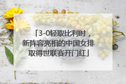 3-0轻取比利时，新阵容亮相的中国女排取得世联赛开门红