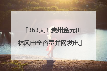 363天！贵州金元田林风电全容量并网发电