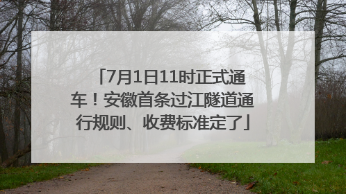 7月1日11时正式通车！安徽首条过江隧道通行规则、收费标准定了