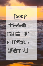 500名士兵待命 特朗普：将向任何地方派遣军队