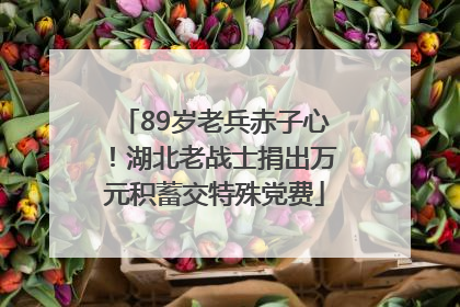 89岁老兵赤子心！湖北老战士捐出万元积蓄交特殊党费