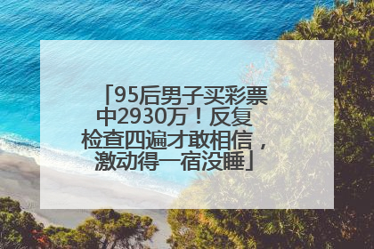 95后男子买彩票中2930万！反复检查四遍才敢相信，激动得一宿没睡