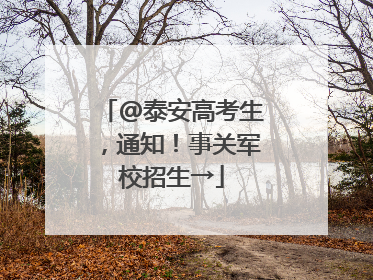 @泰安高考生，通知！事关军校招生→