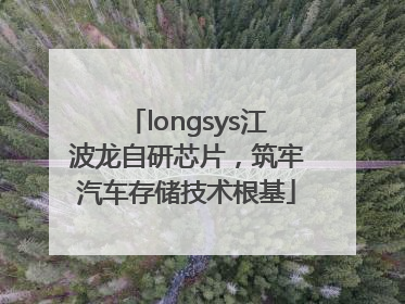 longsys江波龙自研芯片，筑牢汽车存储技术根基
